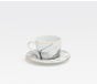 ELENI, #DNR#, White Marble Cup and Saucer, Pack/4