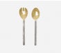 HARRISON, Silver Faux Bois/Polished Gold Serving Set, 2-Piece Set: Serving Spoon, Serving Fork