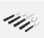 MONTECITO, Dark Brown Acrylic Flatware, 5-Piece Set: Knife, Dinner Fork, Salad Fork, Soup Spoon, Tea