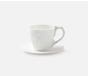 WILLA, White Faux Bois, Cup/Saucer, Porcelain, Pack/4