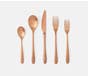 ALBA, Rose Gold Flatware, 5-Piece Set: Knife, Dinner Fork, Salad Fork, Soup Spoon, Tea Spoon