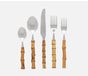 ZOYA, Matte Silver, Flatware, 5-Piece Set: Knife, Dinner Fork, Salad Fork, Soup Spoon, Tea Spoon.