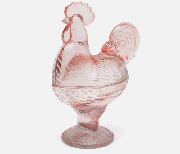Nina Pink Rooster Candy Dish