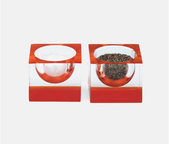 Jette Clear/Tangerine Pinch Bowls